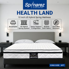 Load image into Gallery viewer, Spinarez Health Land 10” Tilam US Hybrid Spring Mattress Euro Top Comfort Medium Firm, Tilam Single, Tilam Queen