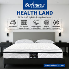 Load image into Gallery viewer, Spinarez Health Land 10” Tilam US Hybrid Spring Mattress Euro Top Comfort Medium Firm, Tilam Single, Tilam Queen