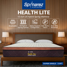 Load image into Gallery viewer, Spinarez Health Lite 10” Tilam US Hybrid Spring Mattress Euro Top Firm Edge Support Medium Firm Tilam Single Tilam Queen