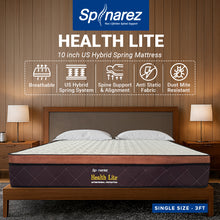 Load image into Gallery viewer, Spinarez Health Lite 10” Tilam US Hybrid Spring Mattress Euro Top Firm Edge Support Medium Firm Tilam Single Tilam Queen