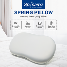 Load image into Gallery viewer, Spinarez Spring Memory foam pillow-Anti dust mite, Ergonomic design, Breathable fabric