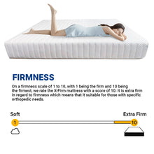Load image into Gallery viewer, Spinarez X Firm 10" Compress Foam Mattress - Cool Silk Fabric, Exclusive Italian Border, Firmness 10/10, Anti-Dustmite, Anti-Bacterial, Hypoallergenic, Supports Higher Weights & Spinal Health, 10 Years Warranty
