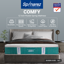 Load image into Gallery viewer, SpinaRez Comfy Mattress 12 inch Individual Pocket Spring Mattress (King/Queen/Super Single/Single)
