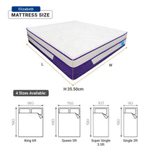 Load image into Gallery viewer, SPINAREZ Elizabeth 14" Pocket Spring Mattress Tilam Roll Pack Cooling Silk Pillow Top Natural Latex 10 Years Warranty
