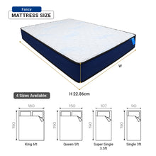 Load image into Gallery viewer, SPINAREZ FANCY 9 Inch Roll Pack Pocket Spring Mattress Medium Firm 6/10 Anti Dust Mite Antibacterial Hypoallergenic
