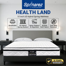 Load image into Gallery viewer, Spinarez Health Land 10” Tilam US Hybrid Spring Mattress Euro Top Comfort Medium Firm, Tilam Single, Tilam Queen
