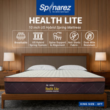 Load image into Gallery viewer, Spinarez Health Lite 10” Tilam US Hybrid Spring Mattress Euro Top Firm Edge Support Medium Firm Tilam Single Tilam Queen
