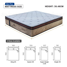 Load image into Gallery viewer, SpinaRez Max Plus Mattress 12 inch Hybrid Spring Mattress (King/Queen/Super Single/Single)
