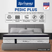 Load image into Gallery viewer, SpinaRez Pedic Plus Tilam Mattress 14 inch Individual Pocket Spring System with HeiQ Viroblock Technology (King/Queen/Super Single/Single)
