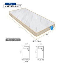 Load image into Gallery viewer, SPINAREZ TINY 6 Inch Roll Pack Pocket Spring Mattress Medium Firm 6/10 Anti Dust Mite Antibacterial Hypoallergenic, Single mattress
