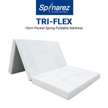 Load image into Gallery viewer, SPINAREZ 10CM TRI-FLEX LATEX FEEL POCKET SPRING FOLDABLE MATTRESS
