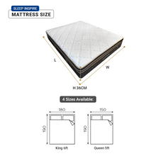 Load image into Gallery viewer, Spinarez Sleep Inspire 14&quot; Pocket Spring Mattress with Natural Latex Topper | Anti-Dustmite, Anti-Bacterial, Hypoallergenic | Ice Silk Soft Fabric, Double Euro Top Border, Firmness 5/10 | 12-Year Warranty
