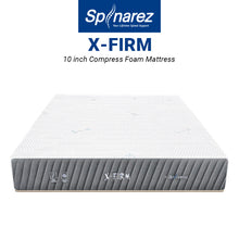 Load image into Gallery viewer, Spinarez X Firm 10&quot; Compress Foam Mattress - Cool Silk Fabric, Exclusive Italian Border, Firmness 10/10, Anti-Dustmite, Anti-Bacterial, Hypoallergenic, Supports Higher Weights &amp; Spinal Health, 10 Years Warranty
