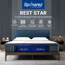 Load image into Gallery viewer, SpinaRez Rest Star Mattress 12 inch Individual Pocket Spring Mattress (King/Queen/Super Single/Single)
