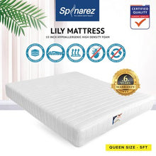 Load image into Gallery viewer, SpinaRez Lily Tilam Mattress 10 inch Hypoallergenic High Density Foam
