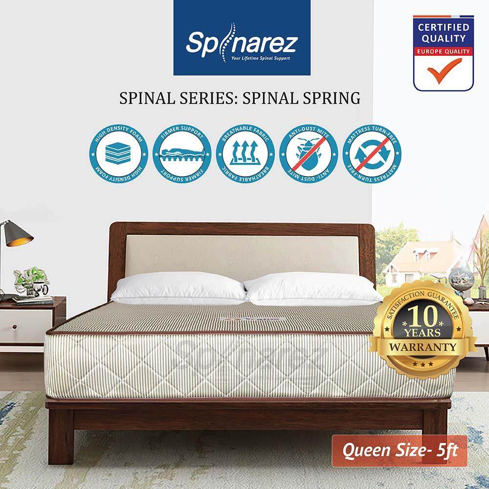 SpinaRez Spinal Spring Tilam Mattress 10 inch Hotel Spec Euro Top Foam Padding + Coconut Fiber + High Resilient Spring System