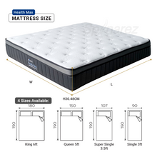 Load image into Gallery viewer, SpinaRez Health Max Tilam Mattress 12 inch US Hybrid Spring System with HeiQ Viroblock Technology
