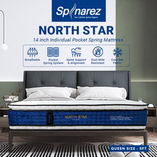 Load image into Gallery viewer, SpinaRez North Star Mattress 14 inch Individual Pocket Spring Mattress (King/Queen/Super Single/Single)
